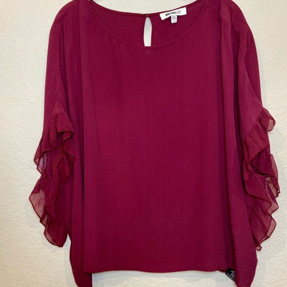 William Rast Maroon Blouse Size Large